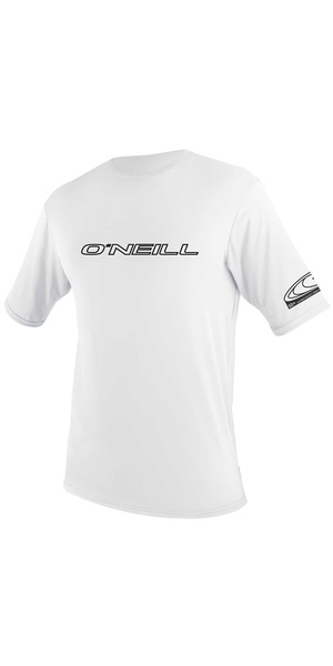 2026 O'Neill Youth Basic Skins Short Sleeve Rash Tee WHITE 3422